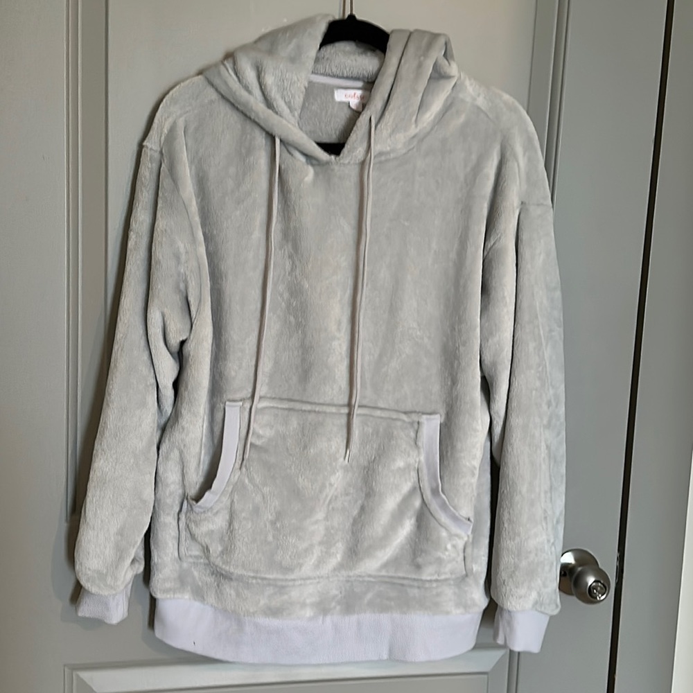 Super soft light, gray blue hoodie, size medium